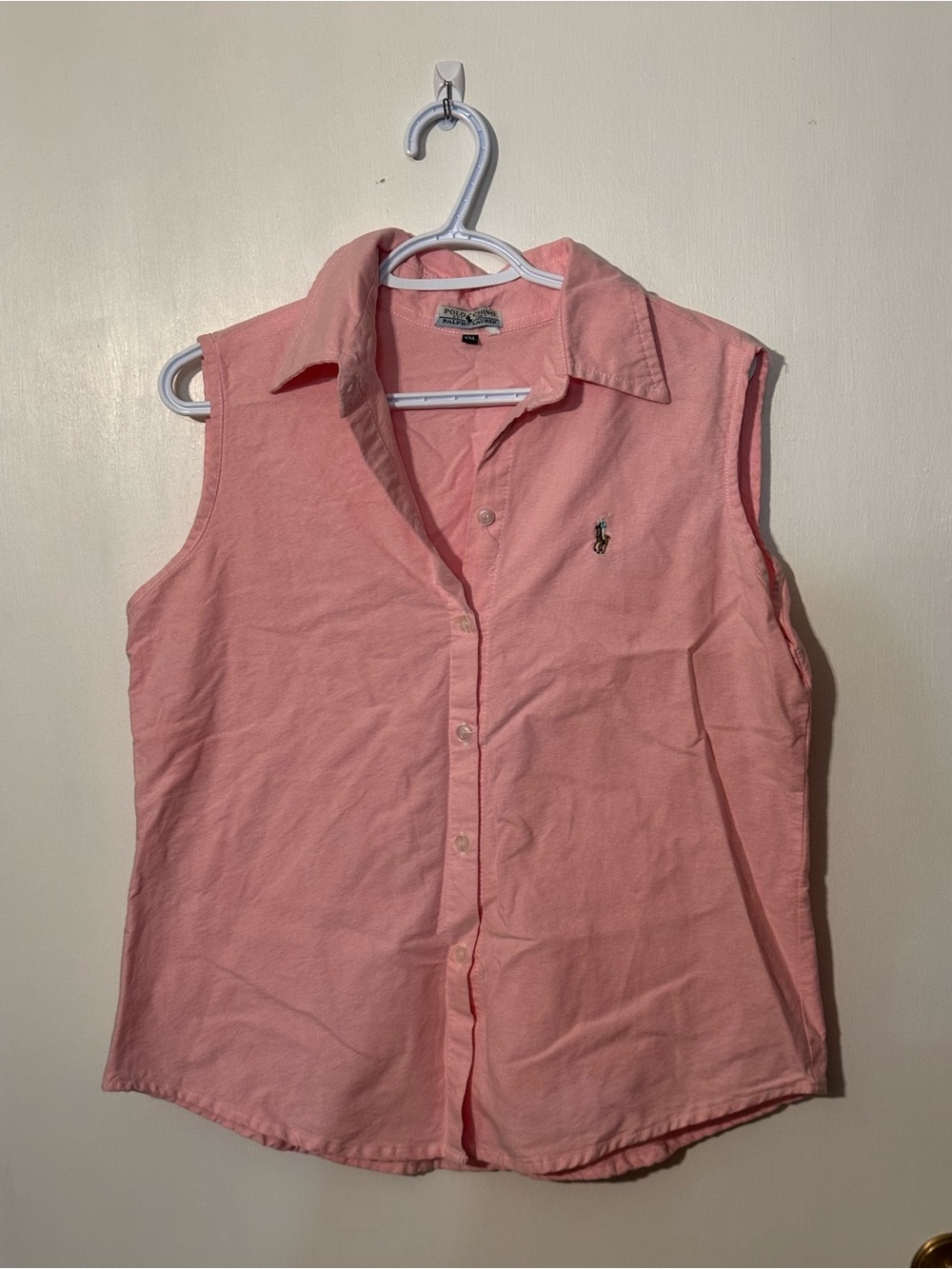 Polo Ralph Lauren pink sleeveless button-up collared shirt xxl
